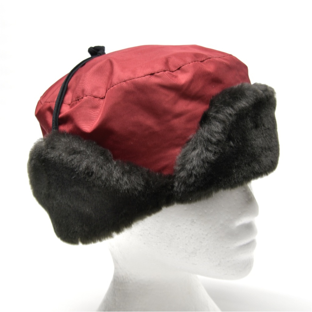 LOUIS GARNEAU Nylon Ear Flap Hat with Faux Fur Trim Size S